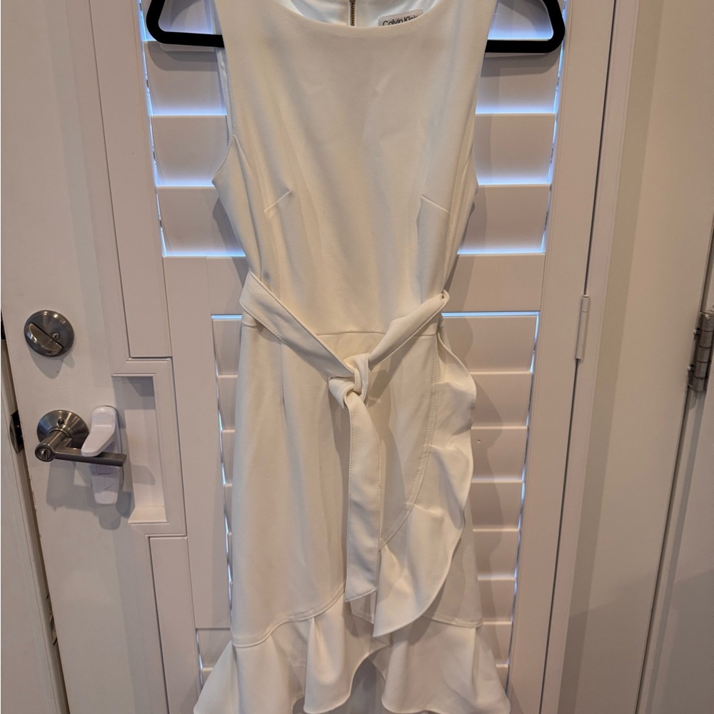 Calvin Klein Cream High Low Dress